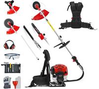 Bu-Ko 52Cc Backpack Long Reach Petrol Strimmers, Brush Cutter, Hedge Trimmer, Pruner, Grass Trimmers With 1 75Cm Extension Pole