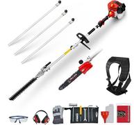 Bu-Ko 52Cc Long Reach Petrol Hedge Trimmer And Pruner Saw With 3X 75Cm Extension Pole