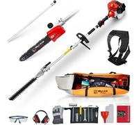 Bu-Ko 52Cc Long Reach Petrol Hedge Trimmer And Pruner Saw With 75Cm Extension Pole And Toolbag