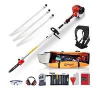 BU-KO 52cc Long Reach Petrol Pruner Saw and 3X 75cm Extension Pole with Toolbag for Convenient Storage, Ultimate Garden Tool for Tree Trimming, Branch Pruning, and Precision Cutting