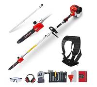BU-KO 52cc Long Reach Petrol Pruner Saw and 75cm Extension Pole, Ultimate Garden Tool for Tree Trimming, Branch Pruning, and Precision Cutting