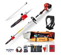 BU-KO 52cc Long Reach Petrol Pruner Saw and 75cm Extension Pole with Toolbag for Convenient Storage, Ultimate Garden Tool for Tree Trimming, Branch Pruning, and Precision Cutting