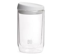 BU Products Reusable Double Walled Glass Coffee Cup | Travel Mug | Splash Proof Antibacterial Lid | BPA Free | Cappuccino Latte Flat White Glass Mugs | Vacuum Insulated | 12oz/340ml Snow White
