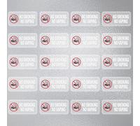 Buaak 20 PCS Transparent No Smoking Signs, No-Smoking Stickers, No-Vaping Sign, 10x5cm Small Vinyl Self-Adhesive Warning Prohibition Sign for Car, Office, Window, Door, Building, Waterproof, Removable