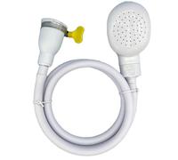 Buaak 2PCS Shower Attachment for Bath Tap, 1.3M White Single Shower Sink Hose with Fit Clamp, Shower Hose for Bath Taps Spray, Portable Bath Tap Shower Attachment for Pet Dog Cat (2)