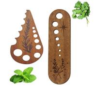 Buaak 2Pcs Wooden Vegetable Leaf Separator & Herb Stripper Tool, Herb Cutter, Pottery Herb Stripper Supplies, Fun Kitchen Gadgets, Exquisite Gifts for Home Use & Chefs