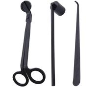 Buaak 3 Pcs Candle Snuffer Kit, Candle Snuffer with Candle Wick Trimmer and Wick Dipper, Black Candle Snuffers for All Candles, Candle Accessories for Candle Lovers