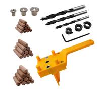 Buaak 41 Pcs Dowel Jig Kit, 6/8/10mm Wood Dowel Jig Kit, Pocket Hole Jig Kit, Metal Sleeve Handheld Drill Guide Bit Tools, Professional Dowelling Jig, Doweling Hole Saw Tools with Drill Bits, Pins & L