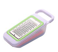 Buaak Cheese Grater with Plastic Container, 4 in 1 Cheese Grater, Fine and Coarse Metal Hand Vegetable Grater, Adjustable Cheese Shredder for Kitchen