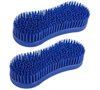 Buaak Magic Brush Horse, 2 Pcs Plastic Horse Cleaning Grooming Brush, Blue Horse Brushes for Grooming, Durable Horse Grooming Brush Equestrian Massage Tool for Horse Grooming Care