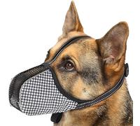 Buaak Muzzle for Medium Dogs, Soft Breathable Mesh, Adjustable Anti-Biting Chewing Licking, Mouth Guard for Beagle, Schnauzer, Shiba, for Grooming, Walking, Training, Vet Visits, Reflective Design (M)
