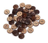 Buachois 200 Pcs 15mm Coconut Shell Buttons Safe Exquisite Craftsmanship Beautiful 2 Holes Button for Clothes Sewing Jewelry Making Knitting Scrapbooking, One Size