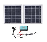 Buachois 200W Solar Panel Kit, 2 x 100W Aluminum Frame Solar Panels with Charge Controller USB Type C DC Ports for RV Boat Trailer Caravan Off Grid Power