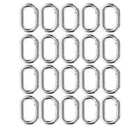Buachois 20Pcs Oval Spring Buckle, 23mm Oval Snap Hooks Clip Key Ring Clasp for Keychain Strap Clothing Bags Climbing Hiking Wallet Making (Silver)