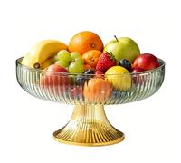Buachois 9.5 Inch Translucent Fruit Bowl, Stylish Plastic Multifunctional Storage Bowl, Decorative Centerpiece Bowl for Kitchen Counter, Dining Table, Dinner Party Home Decor (Fruit Green)