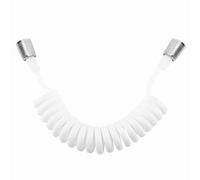 Buachois ABS Spring Flexible Shower Hose, 3.5mm Thickened Joint Anti Winding Telephone Wire Design 2 Meters Length G1/2 Thread for Bathroom Toilet Bidet Sprayer Gun Water Plumbing (White)