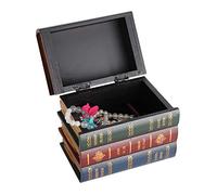 Buachois Decorative Book Box,Antique Book Decorations Vintage Book Shaped Trinket Storage Box Simulation Book Shape Jewelry Storage Box Desktop Antique Props Books Ornaments (Large)