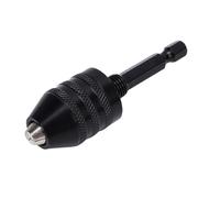 Buachois Drill Chuck Adapter 1/4 Inch Hex Shank Keyless Drill Chuck, Alloy Steel 3 Jaw Chuck Adapter Conversion Chuck for Cordless Screwdriver 0.3-6.5mm Clamping Range with Univers