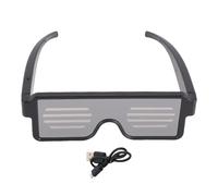 Buachois Dynamic LED Glowing Glasses USB Rechargeable Light Up Glasses, White Light with Flashing Neon 11 Patterns LED Light Up Glasses Glasses ABS for Party Nightclub Concert Rave