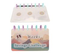 Buachois Envelopes Money Saving Challenge,52 Weeks 8.5in Long 5.7in Wide Reusable Money Saving Flipchart,Envelopes Money Saving Challenge Binder for Kids Adults Family School