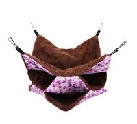 Buachois Hamster Hammock, 3 Layer Warm Guinea Pig Hammock for Cage, Ferret Hanging Bed for Hide, Play and Sleep, Small Animal Cozy Pouch for Chinchilla Sugar Glider Squirrel (Purple)