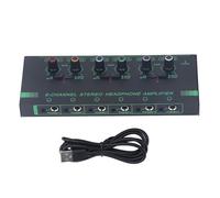 Buachois Headphone Amplifier, 6 Channel Mono Stereo Switching Mini Signal Splitter, Stereo Sound Amplifier for Musical Instrument