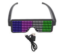 Buachois LED Light Up Glasses, 11 Dynamic Lighting Patterns USB Rechargeable Glowing Eyewear for Party Nightclub Concert Celebration Festival Rave Event, Black Frame