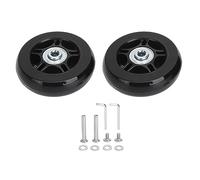 Buachois Luggage Replacement Wheels, 2Pcs Universal Rubber Swivel Caster Wheels with Bearings Repair Kit Installation Tool for Suitcase Luggage Trolley Case (70x19cm / 27.6x7.5in)