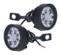 Buachois Motorcycle Spotlights,2pcs Motorcycle LED Headlight 12V 6LED Universal Rearview Mirror Spotlights 6000K 1000LM High Low Beam Spot Lamp for ATV Bicycle Off Road Lighting