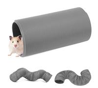 Buachois Play Tunnel Retractable Small Animal Toy for Guinea Pigs Hamsters Hedgehogs Chinchillas Ferrets Expandable Pet Tunnel Interactive Design with Water Proof PP Material Encou (Grey)