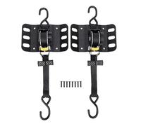 Buachois Retractable Truck Bed Ratchet Straps, 2PCS Self Retracting Tie Down Straps with Boxlink Plates Dual Screw Bracket 1x10FT for Cargo Securing Motorcycle Boat Lumber