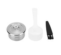 Buachois Reusable Coffee Capsule, Refillable Stainless Steel Pod Filter with Spoon Brush Kit for Delta Q Coffee Machines