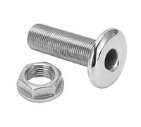 Buachois Thru Hull Fitting,3/8 inch 316 Stainless Steel Thru Hull Fitting Connector Water Drain Outlet Universal Plumbing Valve Fitting for Boats Yachts Marine