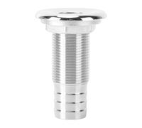 Buachois Thru Hull Fitting, Straight Barbed Hose Thru Drain Connector 1 Inch 316 Stainless Steel Boat Marine Grade Heavy Duty Through Hull for Bilge Drainage Cooling System Yacht