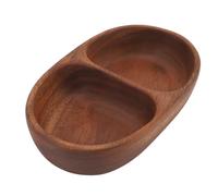 Buachois Wooden Pistachio Snack Bowl, Divided Nut Serving Tray for Pecans Walnuts Sunflower Seeds Almonds Hazelnuts Cherries Candy (Oval)