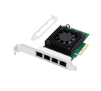 Buacoz 2.5gb Network Card PCI-E X4 Quad Port Gigabit Ethernet LAN NIC Card RJ45, with Intel I225-V Chip Server Network Card Support for Windows 10/11 64-bit/Windows Server 2019/2022