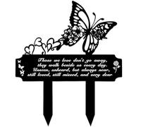 BUAEL Grave Decorations for Cemetery | Memorial Stakes Grave Decorations | Express Your Eternal Love | Fine Butterfly Heart Cemetery Garden Decorations for Grave with Stakes Easy Installation