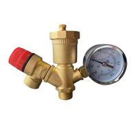BUAGOUWZ Boiler Safety Valve with Integrated Gauge and Quick Bleed Air Vent
