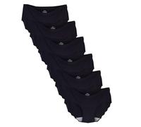 Buankoxy 6 Pack Women's Invisible Seamless Mid-Rise Panties No Show Knickers Laser Cut Hipster Briefs Underwear(Black,UK 8)