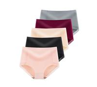 Buankoxy Underwear for Women High Waisted Knickers Tummy Contorl Panties Ladies Coverage Full Briefs Pack of 5(Multicolor,6)