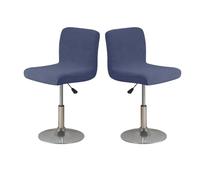 BUAOGDVG Stretch Bar Stool Covers Set of 2/4/6, Removable Bar Chair Covers, Swivel Pub Chair Cover, for High Dining Chair(Navy Blue,6PCS)