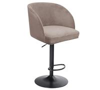 BUAOGDVG Stretch Chair Covers Scandinavian Dining Room Velvet 2/4/6 Pieces with Curved Backrest Armrest Swivel Chair Cover Kitchen Bar Stool Covers(Taupe,4pcs)