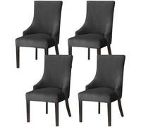 BUAOGDVG Velvet Stretch Wingback Side Chair Cover, Armless Wingback Chair Slipcover, Soft Sloping Armchair Covers, for Dining Room Banquet(H,4pack)