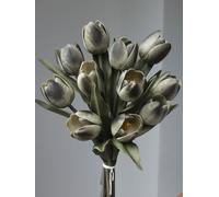 Buart Black-Coffee Flowers Artificial Luxury Big Tulip Valentine's Day Mother's Day Easter Home Kitchen Wedding Decorations(11pcs)
