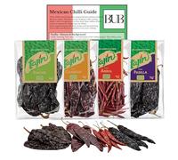 BUB Mexican Chilli Gift Pack - 4 Dried Chillies (Ancho, Guajillo, Pasilla & Arbol) | Includes Tajín Chilli Products | Birria, Tacos, Mole & Enchilada Kit | Recipe Guide Included (4 Pack)