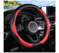 BubabyZZ Steering Wheel Cover, Anti Slip Breathable Comfort PU Imitation Leather Cute Car Accessories for Women Girl, Universal Protector in All Season 15 inch Fit Most Car(Red)