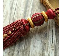 BUBAGO Curtain Tie backs,Tassel Curtains Tieback, Curtain Rope Curtain Hanging Ball Thick Tassel Hanging Ball Curtain Strap Tie Rope European Style Curtain Accessories-Grey One (Color : One Burgundy)