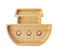 Bubba Boo Ark Bamboo Baby Plate| Fun Bamboo Suction Plates (Baby Weaning) |Toxin Free (Blue)