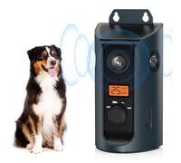 Bubbacare Anti Barking Device with 3 Speakers, 3 Adjustable Modes Dog Barking Silencer for Indoor and Outdoor Use, 50 FT Bark Box in 3 Directions, Solar-Powered Dog Barking Deterrent with LCD Display