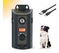 Bubbacare Anti Barking Device with 3 Speakers, 3 Adjustable Modes Dog Barking Silencer for Indoor and Outdoor Use, 50 FT Bark Box in 3 Directions, Solar-Powered Dog Barking Deterrent with LCD Display